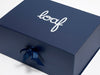 Loaf White Printed logo on Navy A3 Deep with Changeable Ribbon Gift Box