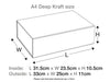 Sample Natural Kraft A4 Deep Gift Box Assembled Size Metric