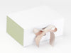 Sage Green FAB Sides® Featured on White A5 Deep Gift Box with Silver Grey and Tan Double Ribbon