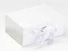 Silver Metallic Foil FAB Sides® Featured on White A5 Deep Gift Box with White Sparkle Ribbon
