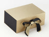 Black Matt FAB Sides® Decorative Side Panels Featured on Gold A5 Deep Gift Box with Black Double Ribbon