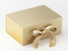 Metallic Gold Foil FAB Sides® Decorative Side Panels Featured on Gold A5 Deep Gift Box with Gold Sparkle Double Ribbon