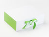 Classic Green FAB Sides® Featured on White A4 Deep Gift Box with Classic Green Ribbon