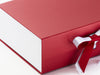 White Matt FAB Sides® Featured on Red Gift Box with White Sparkle Satin Double Ribbon