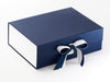 White Matt FAB Sides® Featured on Navy A4 Deep Gift Box with White Double Ribbon