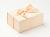 Hessian Linen A5 Deep Gift Box with Peach Fuzz Ribbon