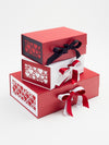 Red Hearts FAB Sides® Featured on White Gift Box with Red Satin Double Ribbon