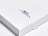 MGP Authentics Multi-colour Digitally Printed logo on White A6 Shallow Ribbon Tab Gift Boxes
