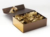 Gold Tissue Paper Featured with Bronze Gift Box and Metallic Gold FAB Sides®