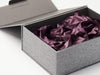 Gray Linen Gift Box with Midnight Plum Tissue