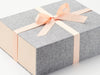 Hessian Linen FAB Sides® Featured on Gray Linen Gift Box with Peach Fuzz Ribbon