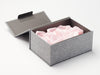 Gray Linen A5 Deep Gift Box with Pale Pink Tissue