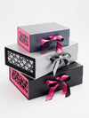 Hot Pink Hearts FAB Sides® Featured on Pewter, Silver and Black Gift Boxes