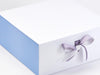 White Folding Gift Box with Lavender Blue Side Panels