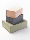 Linen Gift Boxes in Hessian, Gray and Sage Green