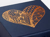 Navy Blue Folding Gift Box with Custom Printed Copper Foil Design