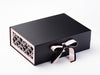 Pale Pink Hearts FAB Sides® Featured with Pale Pink Satin Ribbon on Black Gift Box