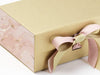 Pink Marble FAB Sides® Decorative Side Panels on Gold Gift Box with Vanilla Double Ribbon