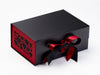 Red Hearts FAB Sides® and Red Satin Ribbon On Black A5 Deep Gift Box