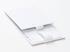 White Small Folding Gift Box with Magnetic Closure and Fixed Ribbon Supplied Flat