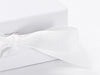 White small gift box ribbon detail from Foldabox USA