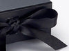 Small black gift box sample ribbon detail from Foldabox USA
