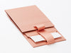 Rose Gold Small Folding Gift Box with Fixed Ribbon Supplied Flat