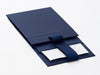 Small Navy Folding Gift Box Sample with Fixed Ribbon Supplied Flat