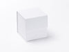 White 4" Small cube folding gift box no ribbon from Foldabox USA