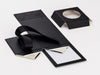 Black Small Cube Gift Box with Changeable Ribbon Supplied Flat with Insert