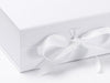 White A5 Deep Folding Gift Boxes with ribbon available from UK stock