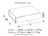 Silver A6 Shallow Gift Box Assembled Size Line Drawing in Inches