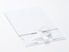 White Medium Folding Gift Box with Fixed Grosgarin Ribbon Supplied Flat