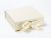 Ivory Medium Folding Gift Box Sample with Changeable Ribbon from Foldabox USA