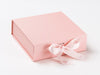 Pale Rose Pink Keepsake Hamper Gift Box with Gingham Ribbon from Foldabox