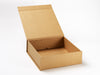Medium Natural Kraft Gift Box Showing Inner Flaps to Secure Assembled