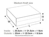 Natural Kraft Medium Gift Box Sample Assembled Size in Centimeters