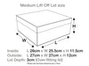 White Medium Lift Off Lid Gift Box Assembled Size in Centimeters