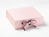 Pale Pink Gift Box with Supplied Pink Ribbon and Additional Black Ribbon Bow