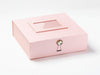 Pale Pink Photo Frame on Pale Pink Large Gift Box with Smokey Quartz Closure