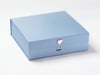 Pale Blue Large Gift Box Featured with Rose Quartz Heart Gemstone Closure from Foldabox
