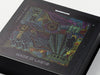 Black Gift Box Featuring Custom CMYK Printed Design
