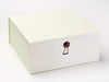Ivory XL Deep Gift Box with Garnet Gemstone Gift Box Closure