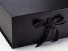 Black XL Deep Gift Box Sample with Changeable Ribbon Ribbon Detail