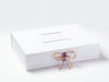 White A3 Shallow Gift Box with Rainbow Organza Ribbon and White Photo Frame