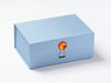 Pale Blue AA5 Deep Gift Box Featuring Orange Zircon Gemstone Closure