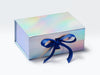 Rainbow Gift Box Featuring Cobalt Blue Ribbon
