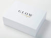 2 Colour Black and Gold Foil Custom Logo onto White Gift Box