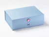 Pale Blue A4 Deep Gift Box Featuring Rainbow Moonstone Decorative Closure