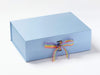 Example of Organza Stripe Ribbon Featured on Pale Blue A4 Deep Gift Box